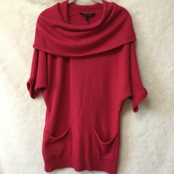 BCBGMaxAzria Red Quarter Sleeve Cowl Neck Sweater - Picture 2 of 11